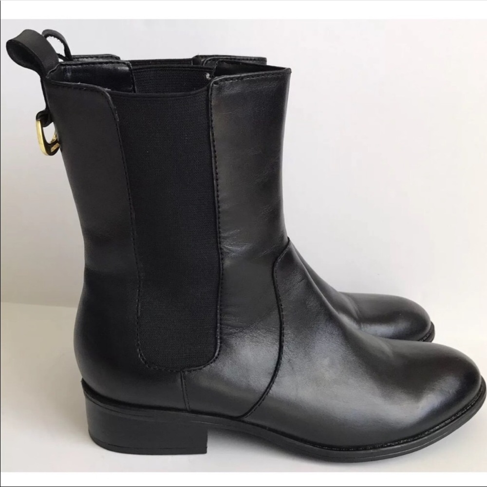 LAUREN RALPH LAUREN MONA BLACK PULL ON BOOTS
